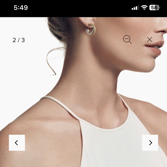 David Yurman crossover hoop earrings - good condition. - Picture 5 of 6